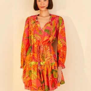 Orange Ombre Forest Mini Dress